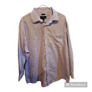 Joseph A Banks Mens Size XL Reserve Collection Shirt Light Purple Plaid